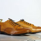 Handmade Men's Leather Stylish Dress Oxfords Tan Classic Custom Formal Shoes-904