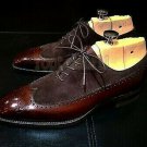Handmade Men's Leather Oxford Wingtip Top Quality Brown Formal Dress Shoes-380