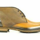 Handmade Men's Leather New Luxury Dress Brown Patina Ankle High Boots-514