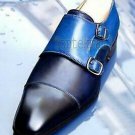 Handmade Men's Leather New Stylish Double Monk Formal Top Quality Shoes-450