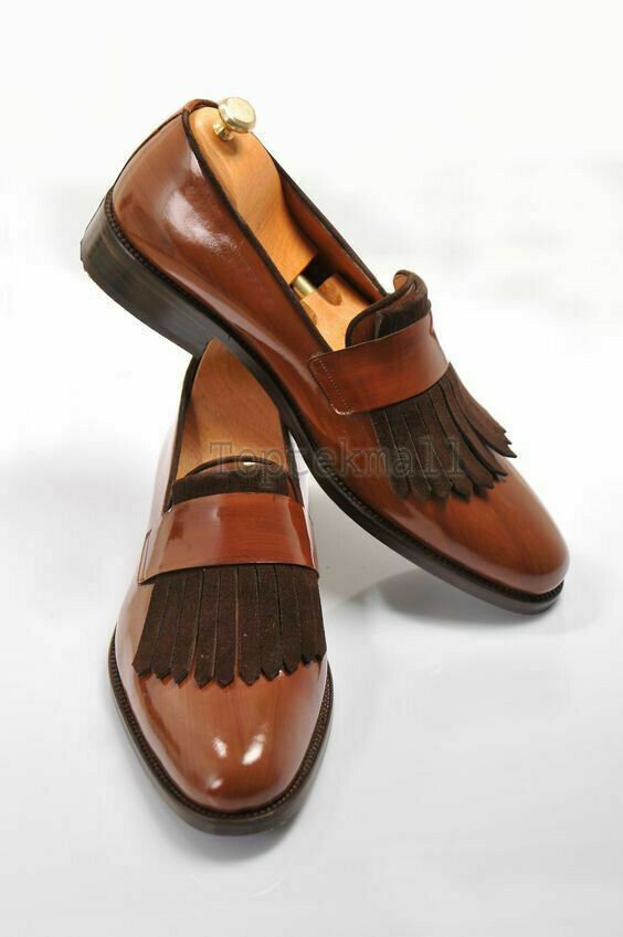 Handmade Men's Leather Latest Style Unique Dress Loafers and slip ons Shoes-315