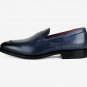 Handmade Men's Leather New Blue Two Tone Classic penny loafers custom shoes-569