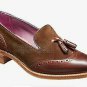 Handmade Women's Leather Two Tone Brogue Formal Tassels Slip Ons Shoes-924
