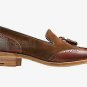 Handmade Women's Leather Two Tone Brogue Formal Tassels Slip Ons Shoes-924
