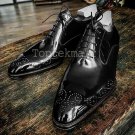 Handmade Men's Leather American Luxury Brogues Dress Black Oxfords Shoes-194
