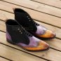 Handmade Men's Leather Two Tone Patina Ankle High custom made Boots-965