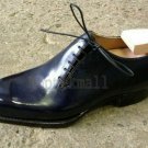 Handmade Men's Leather One piece black lace up Oxfords  custom made Shoes-173