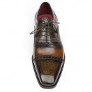 Handmade Men's Leather Oxfords Multi Color Medallion Toe Party Wear Shoes-254