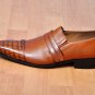 Handmade Men's Leather Loafers Moccasin Formal Brown Slip-on Fashion Shoes-398