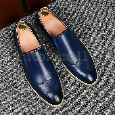 Handmade Men's Leather Blue Color Loafers and Slip Ons Dress Stylish Shoes-432