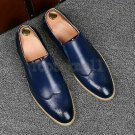 Handmade Men's Leather Blue Color Loafers and Slip Ons Dress Stylish Shoes-432