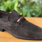 Handmade Men's Leather Brown Suede Loafers & Slip Ons Formal Moccasins Shoes-476