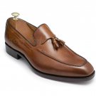 Handmade Men's Leather Brown Party Tussle Casual Dress Vintage Loafers Shoes-247