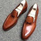 Handmade Men's Leather Classic Casual Loafers Designers Brown Formal Shoes-141