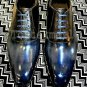 Handmade Men's leather Blue Oxfords lace up designer Stylish Formal shoes-912
