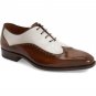 Handmade Men's Leather Oxfords Formal Cap Toe Brogue Lace Up Two Tone Shoes-136