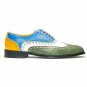 Handmade Men's Leather Premium Quality Formal Multi-colored Spectator Shoes-957