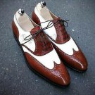 Handmade Men's Leather Oxfords Brogue Toe Party Wear Two Tone shoes-852