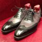 Handmade Men's Leather Oxfords Two Tone Black Wingtip Brogues Fashion Shoes-683