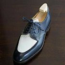 Handmade Men's Leather Two Tone Blue & White Lace Up Fine Oxfords Shoes -294