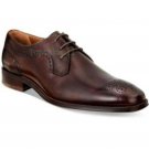 Handmade Men's Leather Oxford Wingtip Brown Burnished Lace-Up Formal Shoes-92
