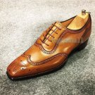 Handmade Men's LEATHER Brown Two Tone Fashion Stylish Dress FORMAL SHOES-107
