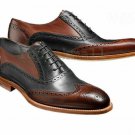 Handmade Men's Leather Oxfords Brogue Two Tone Party Wear Fashion Shoes-268