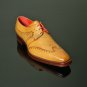Handmade Men's Leather Oxfords Wingtip Tan Color Stylish Fashion Party Shoes-169
