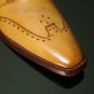 Handmade Men's Leather Oxfords Wingtip Tan Color Stylish Fashion Party Shoes-169