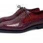Handmade Men's Leather Oxfords Brogue Stylish Wing Tip Burgundy Dress Shoes-262