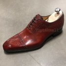 Handmade Men’s Leather Oxfords Wingtip Formal Custom Premium Quality Shoes-125