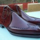 Handmade Men's Leather Formal Dress Stylish BURGUNDY Fashion Casual Boots-641