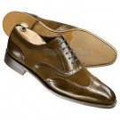 Handmade Men's Leather Oxfords Brown Dress Made To Order Wing Tip Shoes-259
