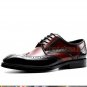 Handmade Men's Leather Oxfords Casual Two Tone Black Red Formal Dress Shoes -295