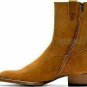 Handmade Men's Leather Brown Ankle High Stylish Fashion Dress Luxury Boots-534