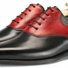 Handmade Men's Leather Classic Formal Black & Red Oxfords Dress Casual Shoes-142