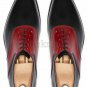 Handmade Men's Leather Classic Formal Black & Red Oxfords Dress Casual Shoes-142