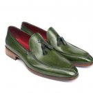 Handmade Men’s Leather Loafers Burgundy Burnished Cap Toe Stylish Shoes-246