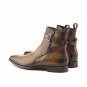 Handmade Men's Leather New Brown Patina Ankle High Casual Custom Dress Boots-177