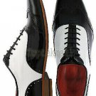 Handmade Men's Leather New Formal Luxury Fashion Black & White Dress Shoes-475