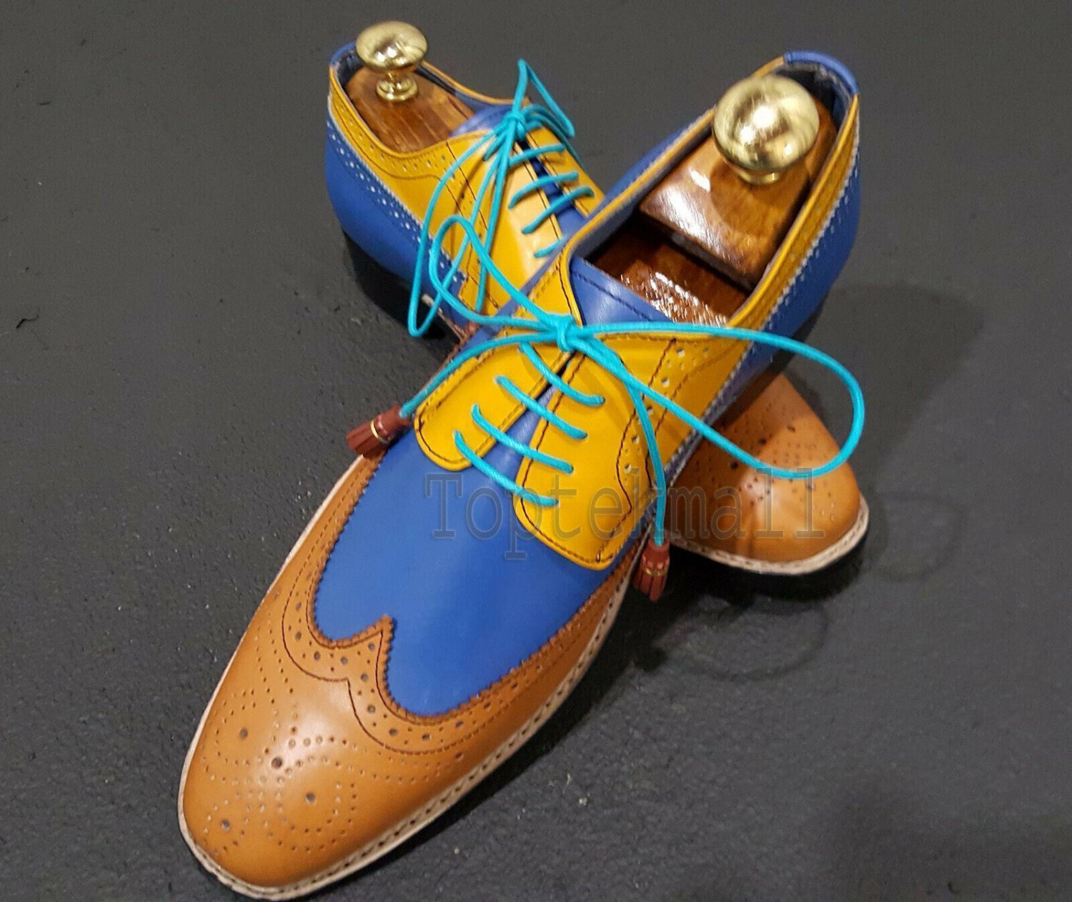 Handmade Men&acirc;��s Leather Oxfords Wingtip Stylish Brogues Dress Fashion Shoes-10