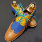 Handmade Men’s Leather Oxfords Wingtip Stylish Brogues Dress Fashion Shoes-10