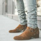 Handmade Men's Leather Brown Dress Fashion Stylish Formal and Casual Boots-560