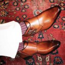 Handmade Men's Leather Two Tone Double Monk Straps Fashion Ankle High Boots-552