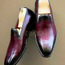 Handmade Men's Leather New Luxury Ox Blood Patina Loafers Custom Made Shoes-504
