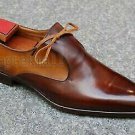 Handmade Men's Leather unique style formal Oxfords wingtips dress shoes-461