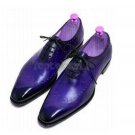 Handmade Men's Leather Oxfords Wingtip Burnished Derby Formal Dress Shoes-327