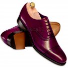 Handmade Men's Leather Purple Stylish Oxford Formal Fashion Dress Shoes-663