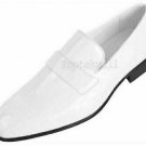 Handmade Men's Leather White Patent Loafers Moccasins Formal Party Shoes-165