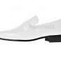 Handmade Men's Leather White Patent Loafers Moccasins Formal Party Shoes-165